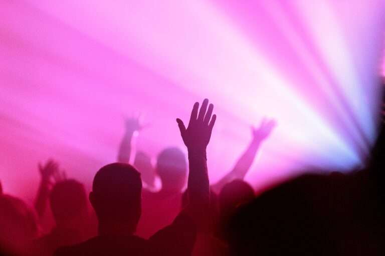 People lifted hands in worship