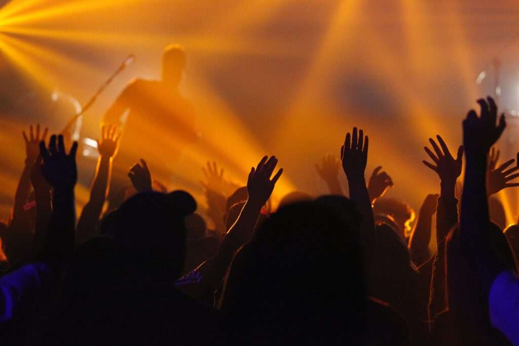 People lifted hands in worship
