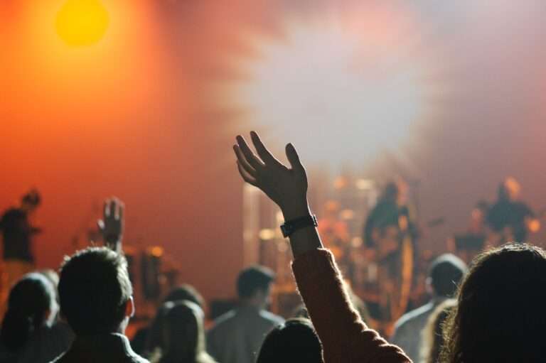 People lifted hands in worship