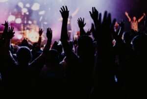 People lifted hands in worship